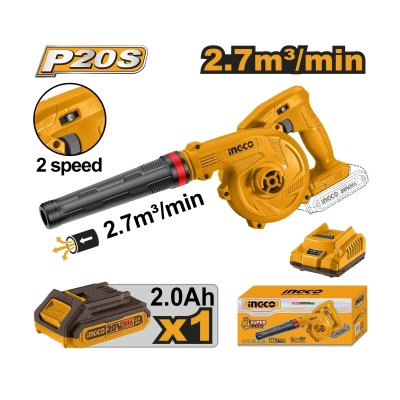 เครื่องเป่าลมไร้สาย ปรับรอบ ชุดแบต 2.0AH 20V INGCO รุ่น CABLI200181