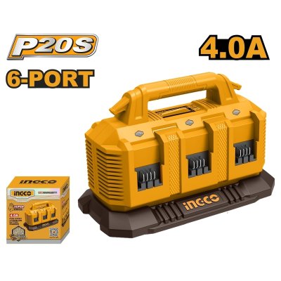 แท่นชาร์จแบตเตอรี่ INGCO 6 พอร์ต P20S รุ่น FCLI2064