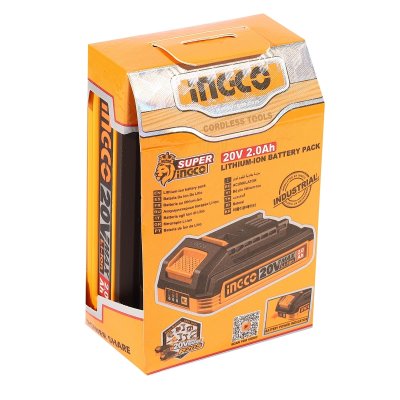 แบตเตอรี่ลิเธียมไอออน INGCO P20S 20V 2.0AH รุ่น FBLI20011