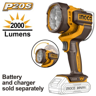ไฟฉายไร้สาย INGCO รุ่น CWLI2088 HIGH BEAM 2000LM (เครื่องเปล่า)