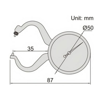 เกจวัดความหนา INSIZE 0-10MM ขาโค้ง รุ่น 2863-10