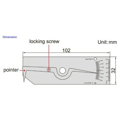 เกจวัดแนวเชื่อมระยะ INSIZE 0-6 MM รุ่น 4834-1
