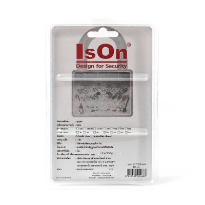 กุญแจคล้องเหล็ก คอยาว ISON รุ่น 877(CP) (40L/50L มม.)