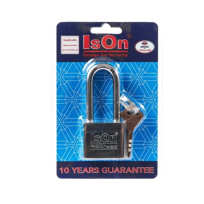 กุญแจคล้องเหล็ก คอยาว ISON รุ่น 877(CP) (40L/50L มม.)