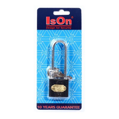 กุญแจระบบสปริงเหล็กดำ คอยาว ISON (32L/38L/50L มม.)