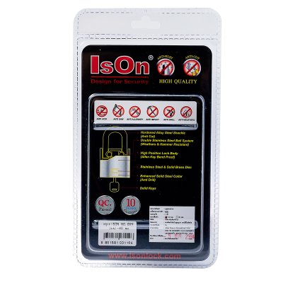 กุญแจเหล็กคาร์บอน ANTI-CUT คอสั้น 40 มม. ISON รุ่น 899-CS