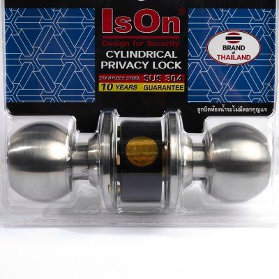 ลูกบิดจานเล็กห้องน้ำ สเตนเลส ISON รุ่น 8012-SS-BK