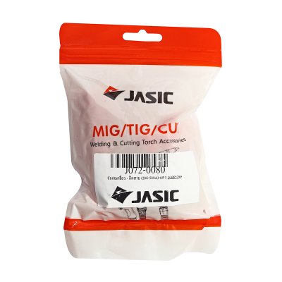 ข้อต่อเกลียวสายเชื่อม JASIC ติดสาย (200-500A) สีแดง