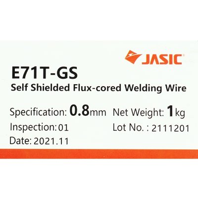ลวดเชื่อมฟลักซ์คอร์ JASIC รุ่น E71T-GS ไม่ใช้แก๊ส ขนาด 0.8MM (1KG)