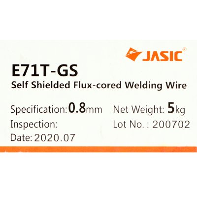ลวดเชื่อมฟลักซ์คอร์ JASIC รุ่น E71T-GS ไม่ใช้แก๊ส ขนาด 0.8MM (5KG)