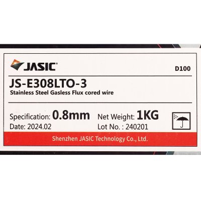 ลวดเชื่อมสแตนเลสฟลักซ์คอร์ JASIC รุ่น ER308L ไม่ใช้แก๊ส (1KG)