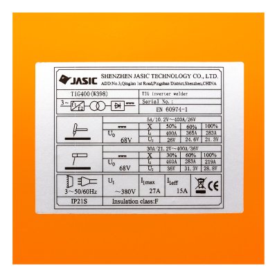 เครื่องเชื่อม TIG/MMA JASIC พร้อมรถเข็น รุ่น TIG400 W398+4L