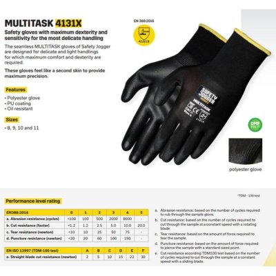 ถุงมือเซฟตี้ SAFETY JOGGER รุ่น MULTITASK (ขนาด 8-10 CM)