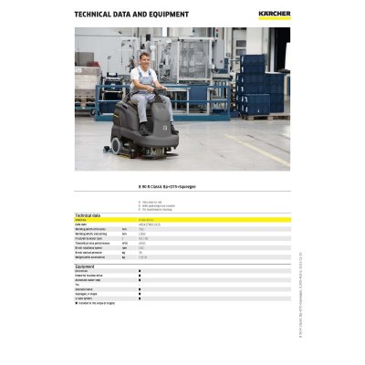 เครื่องขัดพื้นดูดกลับอัตโนมัตินั่งขับ KARCHER รุ่น B 90 R CLASSIC D75BP