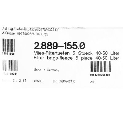 ถุงกรองฝุ่นใยสังเคราะห์ 40-50 ลิตร (5 ชิ้น/แพ็ค) FILTER BAGS-FLEECE 5PCS/PACK KARCHER รุ่น K032-2889155