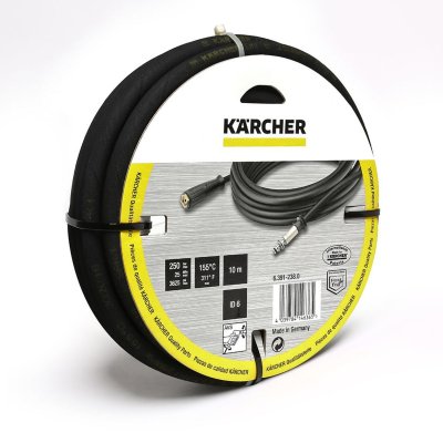 สายฉีดน้ำแรงดันสูง AVS ขนาด 11 มม. DN6 แรงดัน 250 BAR ยาว 10 เมตร KARCHER รุ่น 6.391-238.0