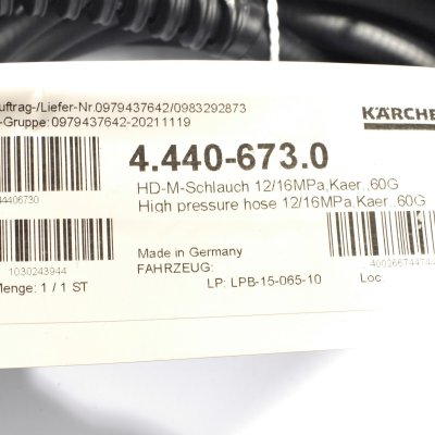 สายอัดฉีดน้ำแรงดันสูง KARCHER รุ่น 4.440-673.0 (ใช้แทนรหัส 6.390-496.0)