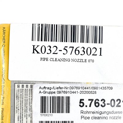 หัวฉีดล้างท่อ ขนาด 070 เครื่องฉีดน้ำแรงดันสูง KARCHER รุ่น K032-5763021