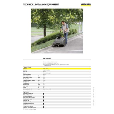 เครื่องกวาดพื้นแบบเดินตาม KARCHER รุ่น KM 75/40WG
