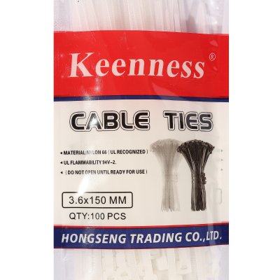 เคเบิ้ลไทร์ KEENNESS สีขาว (100 เส้น/แพ็ค) รุ่น NCW3615-NCW4735