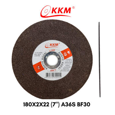 แผ่นตัดเหล็ก KKM A36SBF30 180x2x22 (7")