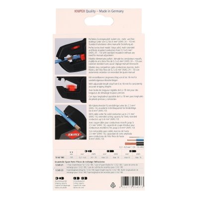 คีมปอกสายไฟแบบกลม อัตโนมัติ KNIPEX รุ่น 12 62 180 (มีขนาด 180/195 มม.)