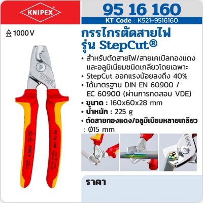 กรรไกรตัดสายไฟ KNIPEX รุ่น STEPCUT
