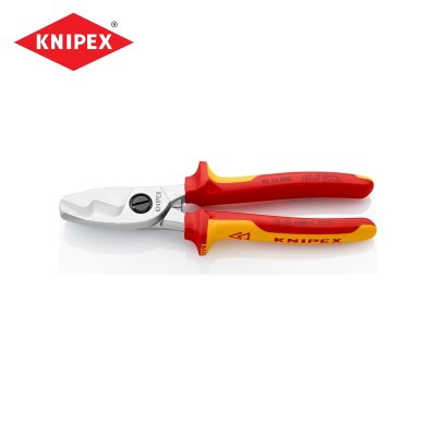 กรรไกรตัดสายไฟแบบคมตัดคู่ KNIPEX