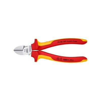 คีมตัดปากเฉียง เคลือบโครม ด้าม VDE KNIPEX (160 มม/180 มม) รุ่น K521-7006160