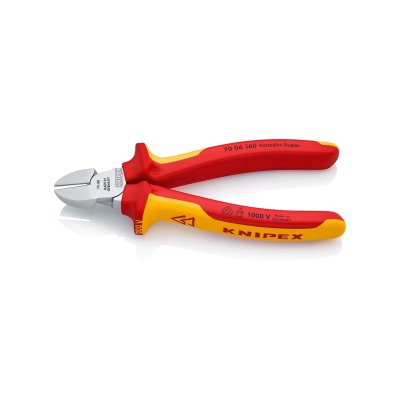 คีมตัดปากเฉียง เคลือบโครม ด้าม VDE KNIPEX (160 มม/180 มม) รุ่น K521-7006160