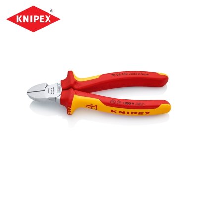 คีมตัดปากเฉียง เคลือบโครม ด้าม VDE KNIPEX (160 มม/180 มม) รุ่น K521-7006160