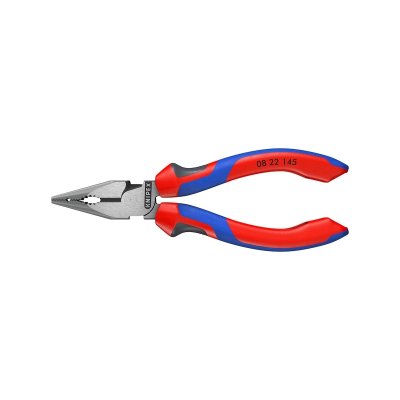 คีมรวมปากแหลม เคลือบดำ ด้ามหนา KNIPEX รุ่น 08 22 145 (มีขนาด 145/185 มม.)