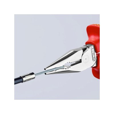 คีมรวมปากแหลม เคลือบโครม ด้าม KNIPEX VDE รุ่น 08 26 145 (มีขนาด 145/185 มม.)