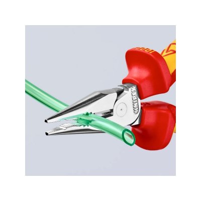 คีมรวมปากแหลม เคลือบโครม ด้าม KNIPEX VDE รุ่น 08 26 145 (มีขนาด 145/185 มม.)