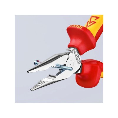 คีมรวมปากแหลม เคลือบโครม ด้าม KNIPEX VDE รุ่น 08 26 145 (มีขนาด 145/185 มม.)