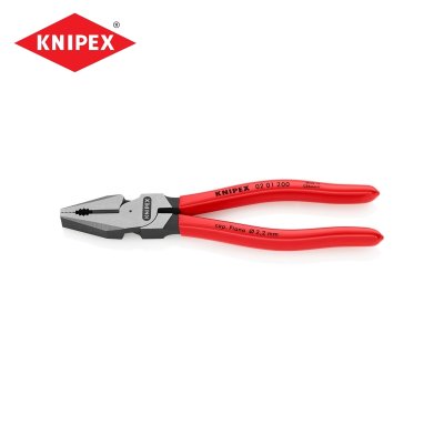 คีมอเนกประสงค์แรงสูงเคลือบดำ ด้ามพลาสติก KNIPEX รุ่น 02 01 200