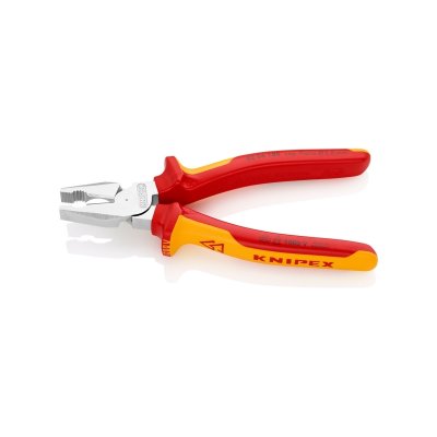 คีมอเนกประสงค์แรงสูงเคลือบโครม ด้าม KNIPEX VDE รุ่น 02 06 180 (มีขนาด 180/200/225 มม.)