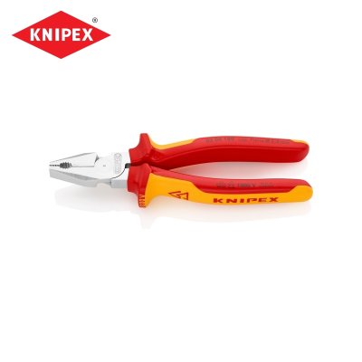 คีมอเนกประสงค์แรงสูงเคลือบโครม ด้าม KNIPEX VDE รุ่น 02 06 180 (มีขนาด 180/200/225 มม.)