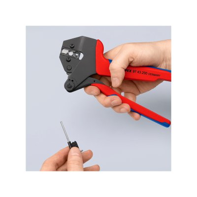 ชุดคีมย้ำหางปลาพร้อมอุปกรณ์เปลี่ยนหัวดาย KNIPEX