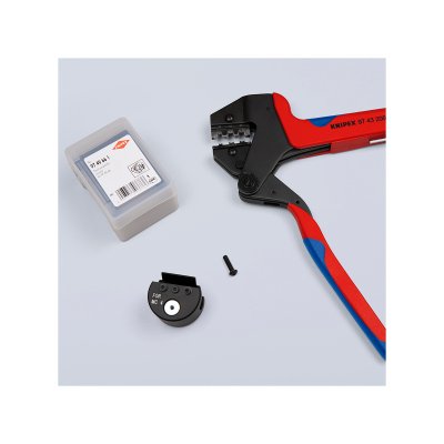ชุดคีมย้ำหางปลาพร้อมอุปกรณ์เปลี่ยนหัวดาย KNIPEX