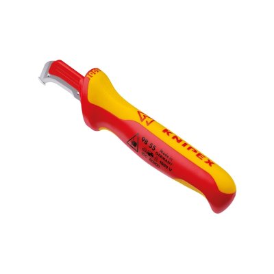 มีดปอกสายไฟพร้อมใบรองมีด ด้ามกันไฟ KNIPEX รุ่น 98 55