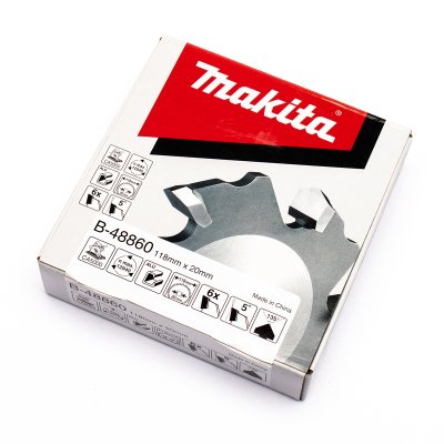 ใบเลื่อยเซาะร่อง TCT MAKITA รุ่น B-48860 ขนาด 118X20 มม. 6T มุม 135° (สำหรับ CA5000X)