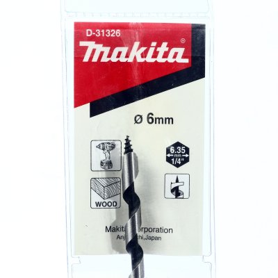 ดอกเจาะไม้เกลียว AUGER ก้าน HEX 1/4 นิ้ว MAKITA รุ่น D-31326 (6X200 / 8X200 มม.)