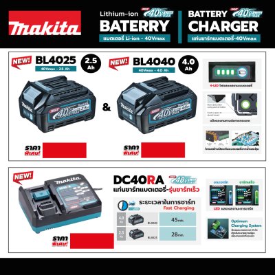 แท่นชาร์จ MAKITA 40V MAX รุ่น DC40RA