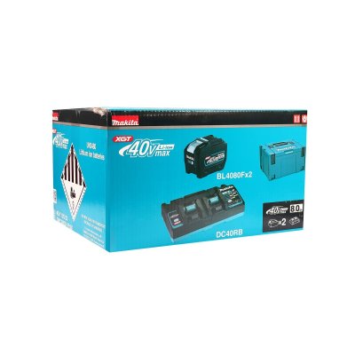 ชุดแบตเตอรี่+แท่นชาร์จ MAKITA 40V BL4080Fx2 + DC40RB + BOX