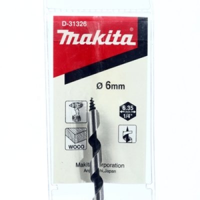 ดอกเจาะไม้เกลียว AUGER ก้าน HEX 1/4 นิ้ว MAKITA รุ่น D-31326 (6X200 / 8X200 มม.)