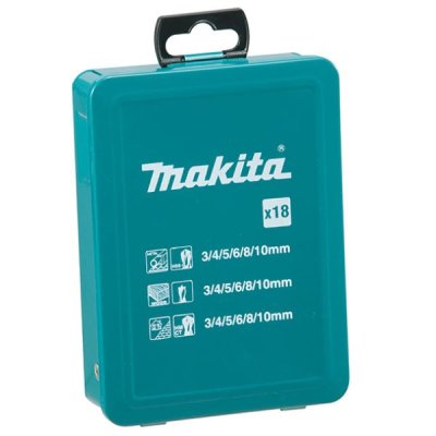 ชุดดอกสว่านเจาะ ไม้ เหล็ก ปูน 18ดอก D-46202/D-46399 MAKITA