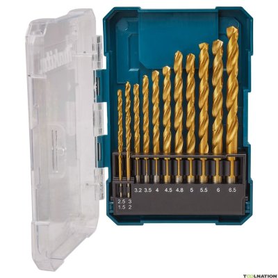 ชุดดอกเจาะเหล็ก สีทอง HSS-TIN MAKITA ขนาดมิล มีให้เลือก 3ชุด