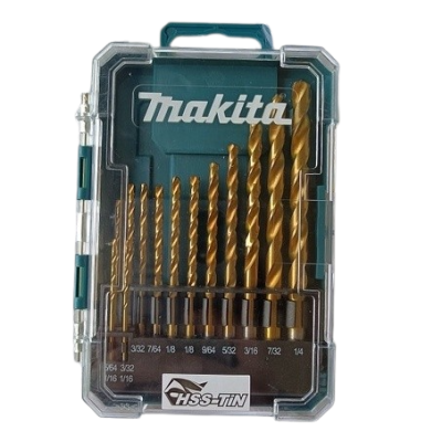 ชุดดอกเจาะเหล็ก สีทอง HSS-TIN 13ดอก ขนาดหุน MAKITA