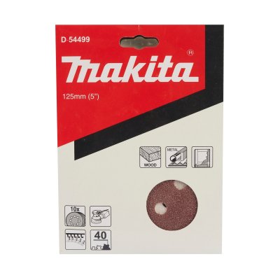 กระดาษทรายกลม MAKITA รุ่น D-54499 5" #40 / D-54639 6" #150 (10 ใบ)